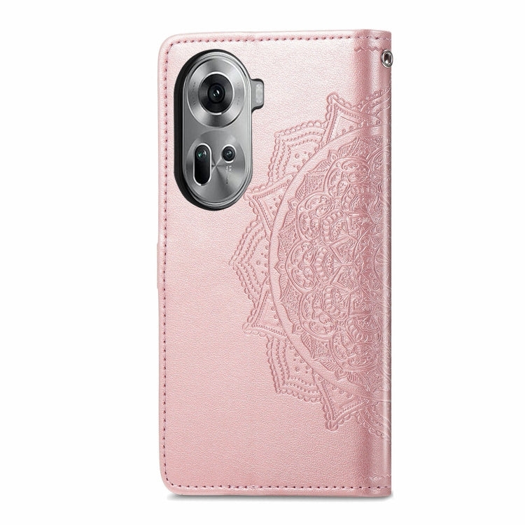 For OPPO Reno11 EU Mandala Flower Embossed Leather Phone Case