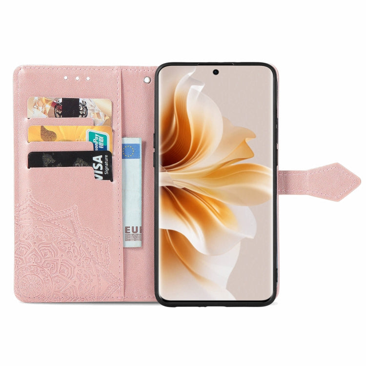 For OPPO Reno11 EU Mandala Flower Embossed Leather Phone Case