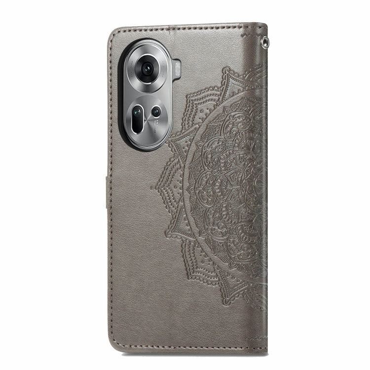 For OPPO Reno11 EU Mandala Flower Embossed Leather Phone Case