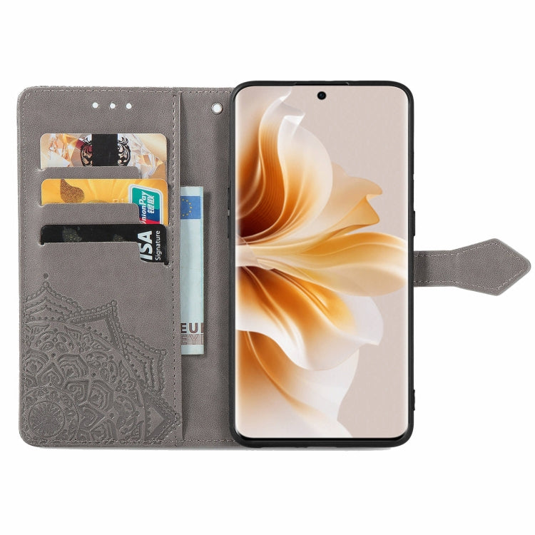 For OPPO Reno11 EU Mandala Flower Embossed Leather Phone Case