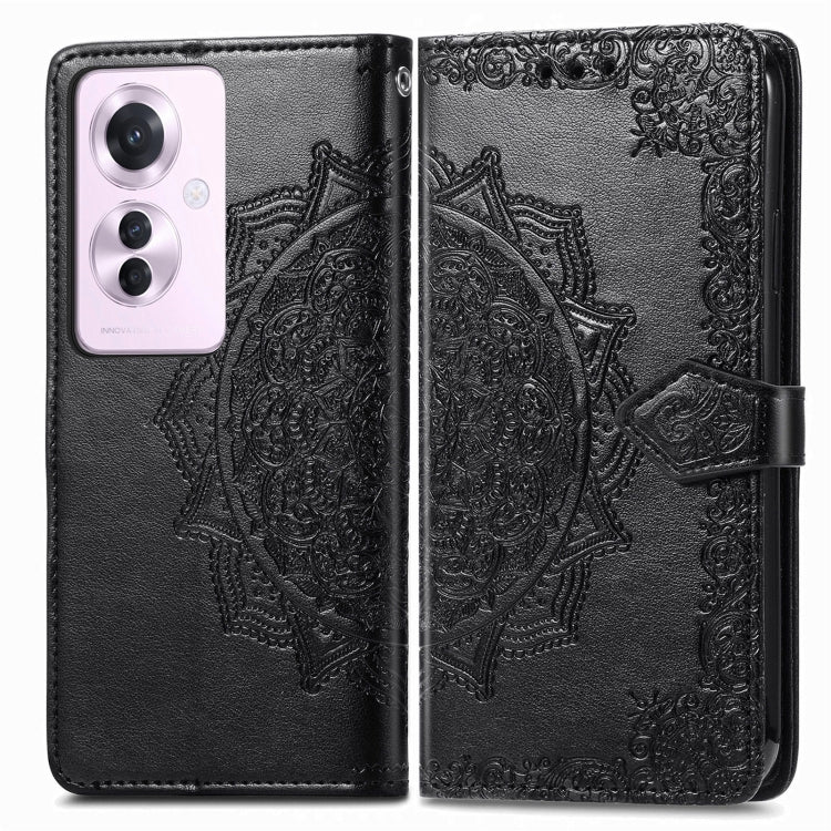 For OPPO Reno11 F 5G Mandala Flower Embossed Leather Phone Case