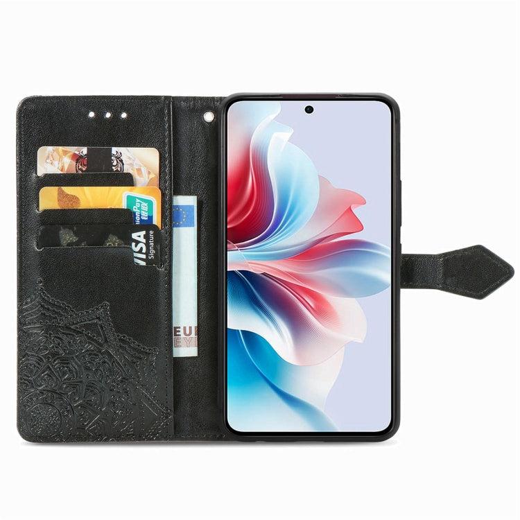 For OPPO Reno11 F 5G Mandala Flower Embossed Leather Phone Case