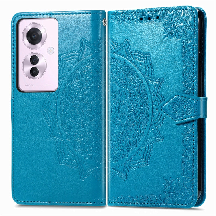 For OPPO Reno11 F 5G Mandala Flower Embossed Leather Phone Case