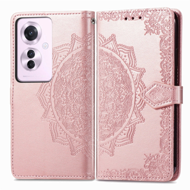 For OPPO Reno11 F 5G Mandala Flower Embossed Leather Phone Case