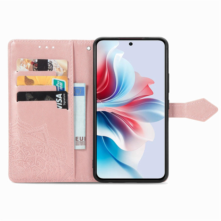For OPPO Reno11 F 5G Mandala Flower Embossed Leather Phone Case