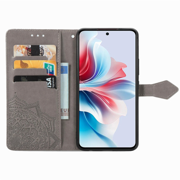 For OPPO Reno11 F 5G Mandala Flower Embossed Leather Phone Case