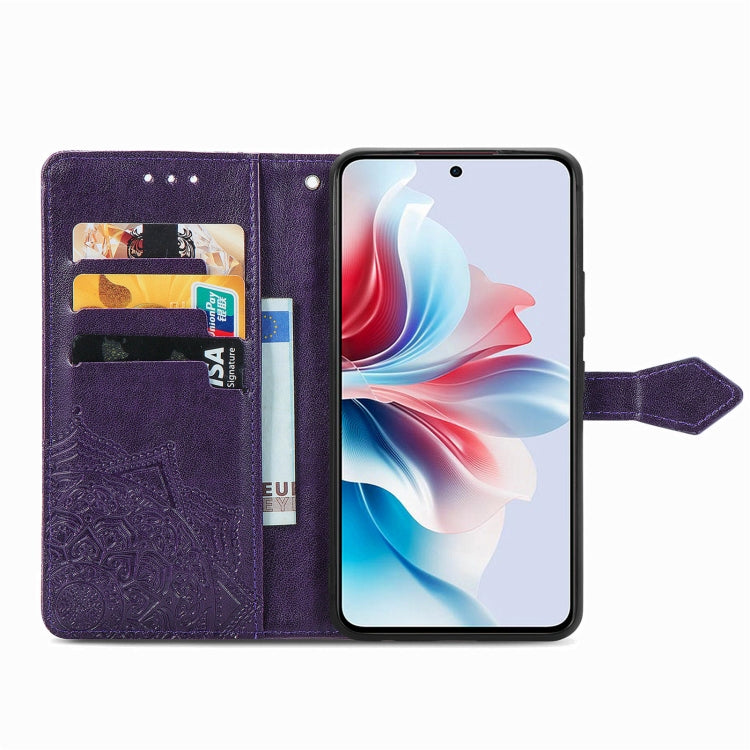 For OPPO Reno11 F 5G Mandala Flower Embossed Leather Phone Case