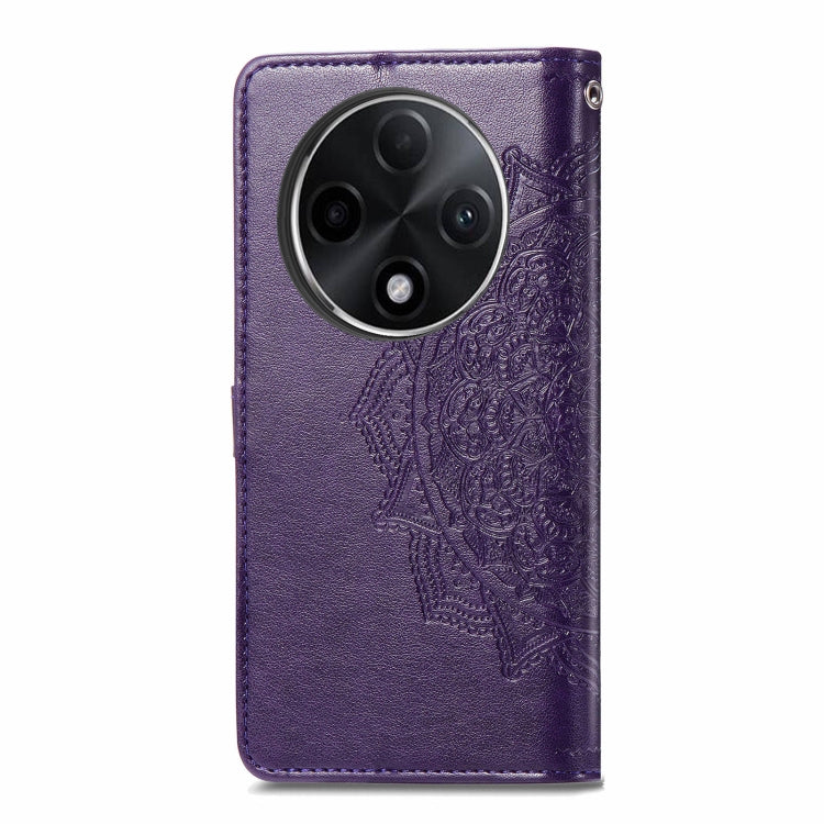 For OPPO A3 Pro Mandala Flower Embossed Leather Phone Case