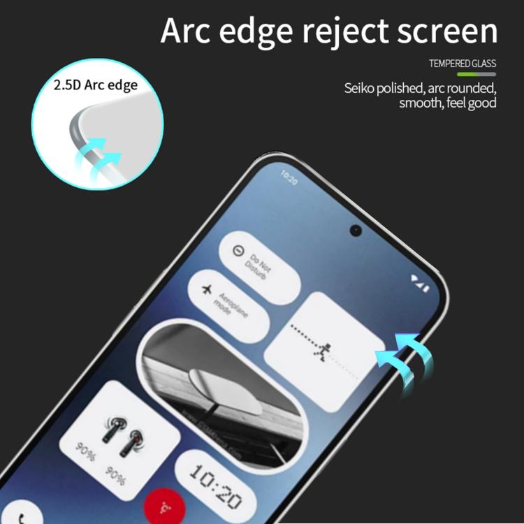 For Nothing Phone 3a / 3a Pro PINWUYO 9H 2.5D Full Screen Tempered Glass Film - Black