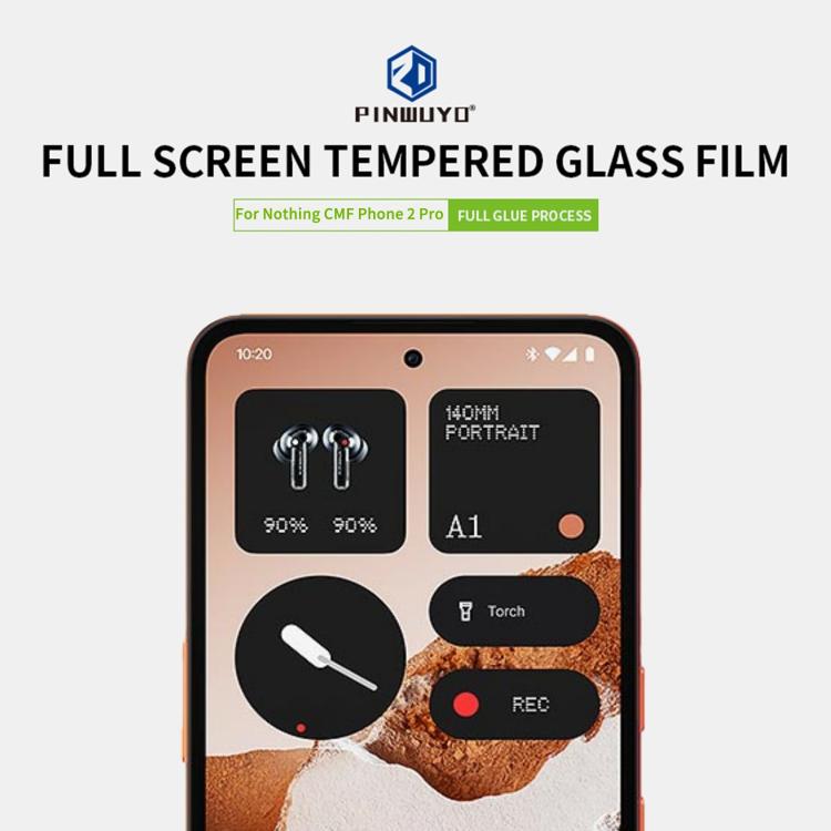For Nothing CMF Phone 2 Pro PINWUYO 9H 2.5D Full Screen Tempered Glass Film - Black