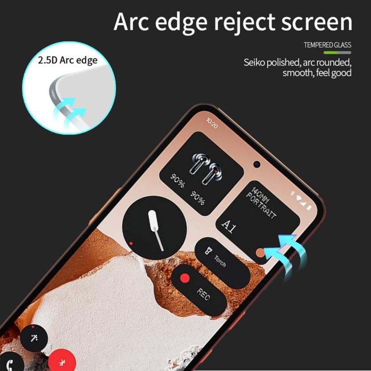 For Nothing CMF Phone 2 Pro PINWUYO 9H 2.5D Full Screen Tempered Glass Film - Black