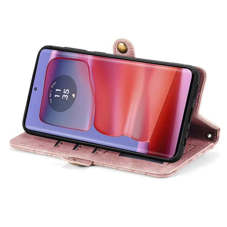 For Motorola Moto G75 5G Geometric Zipper Wallet Side Buckle Leather Phone Case