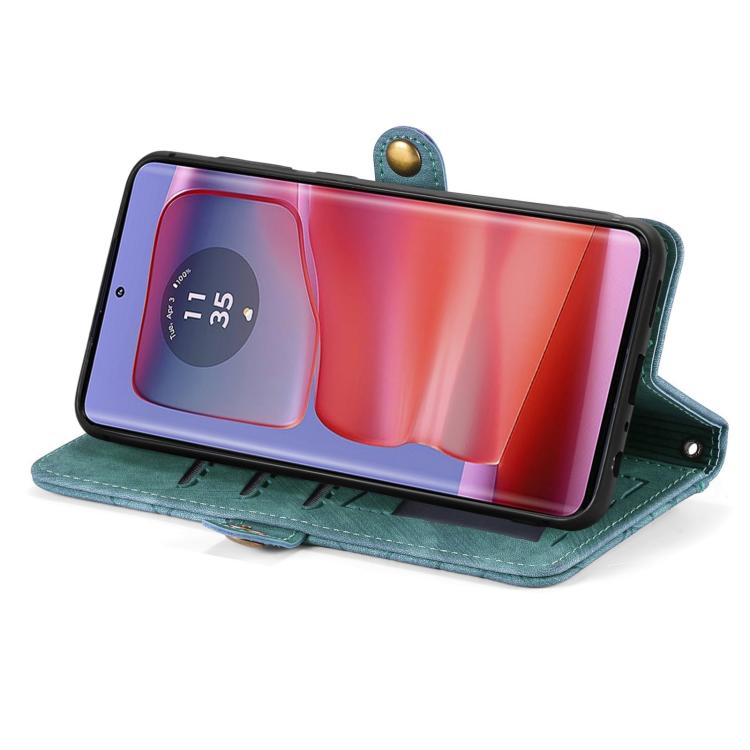 For Motorola Moto G75 5G Geometric Zipper Wallet Side Buckle Leather Phone Case