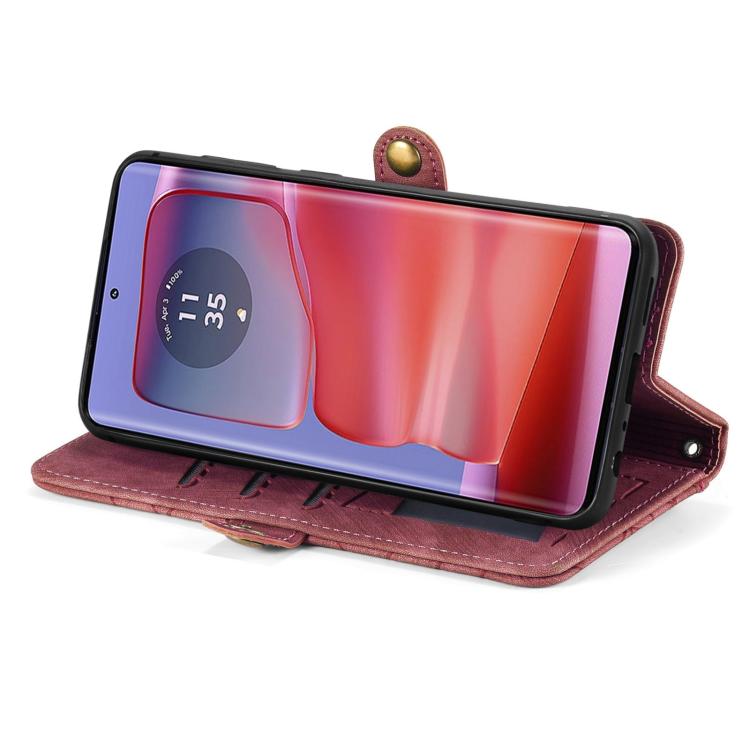 For Motorola Moto G75 5G Geometric Zipper Wallet Side Buckle Leather Phone Case