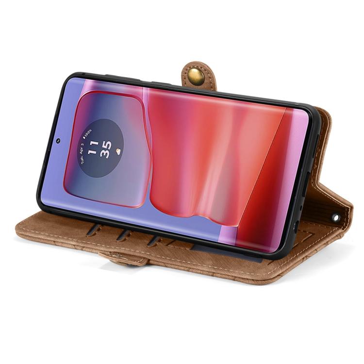 For Motorola Moto G75 5G Geometric Zipper Wallet Side Buckle Leather Phone Case