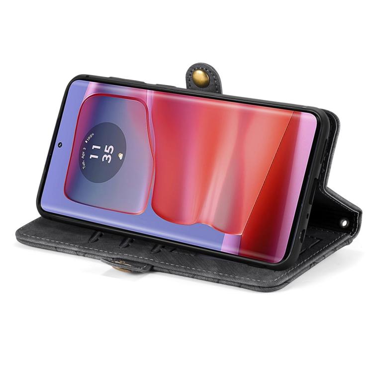 For Motorola Moto G75 5G Geometric Zipper Wallet Side Buckle Leather Phone Case