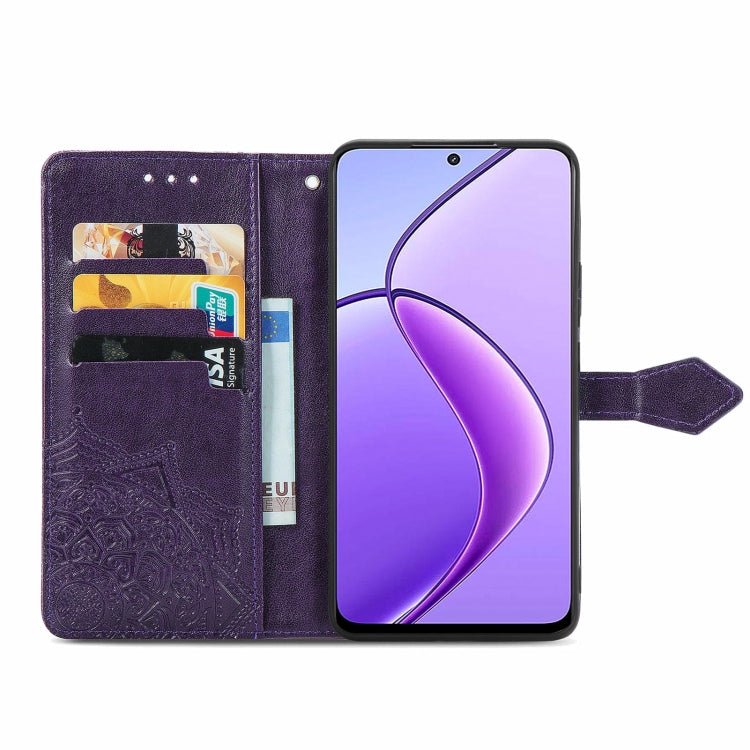 For  Realme 12 Mandala Flower Embossed Leather Phone Case