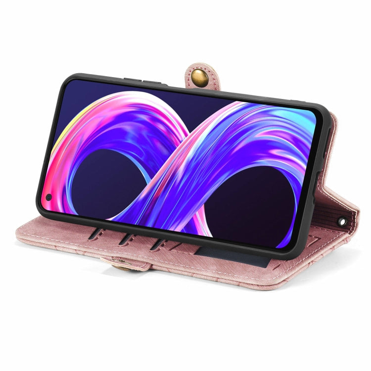 For Realme 8 / 8 Pro Geometric Zipper Wallet Side Buckle Leather Phone Case