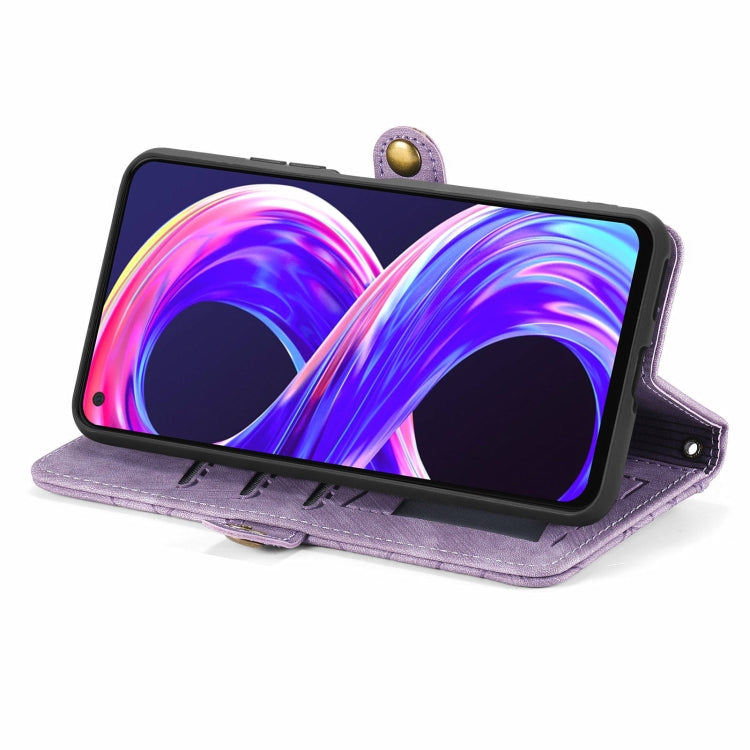 For Realme 8 / 8 Pro Geometric Zipper Wallet Side Buckle Leather Phone Case
