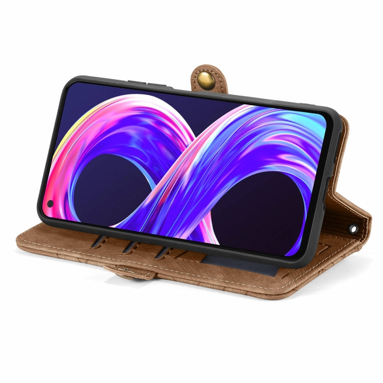 For Realme 8 / 8 Pro Geometric Zipper Wallet Side Buckle Leather Phone Case
