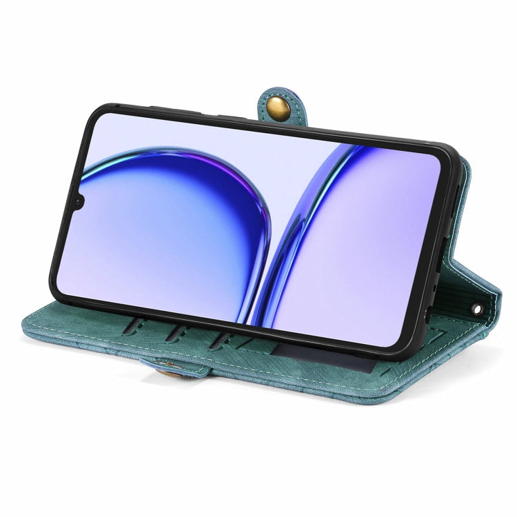 For Realme Note 50 Geometric Zipper Wallet Side Buckle Leather Phone Case