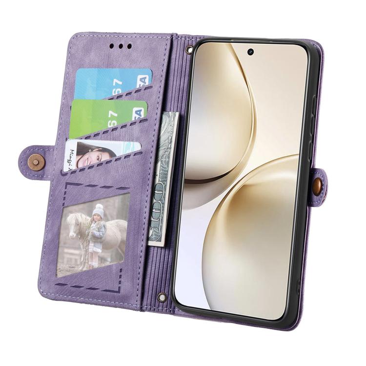 For Realme 14 Pro+ Geometric Zipper Wallet Side Buckle Leather Phone Case