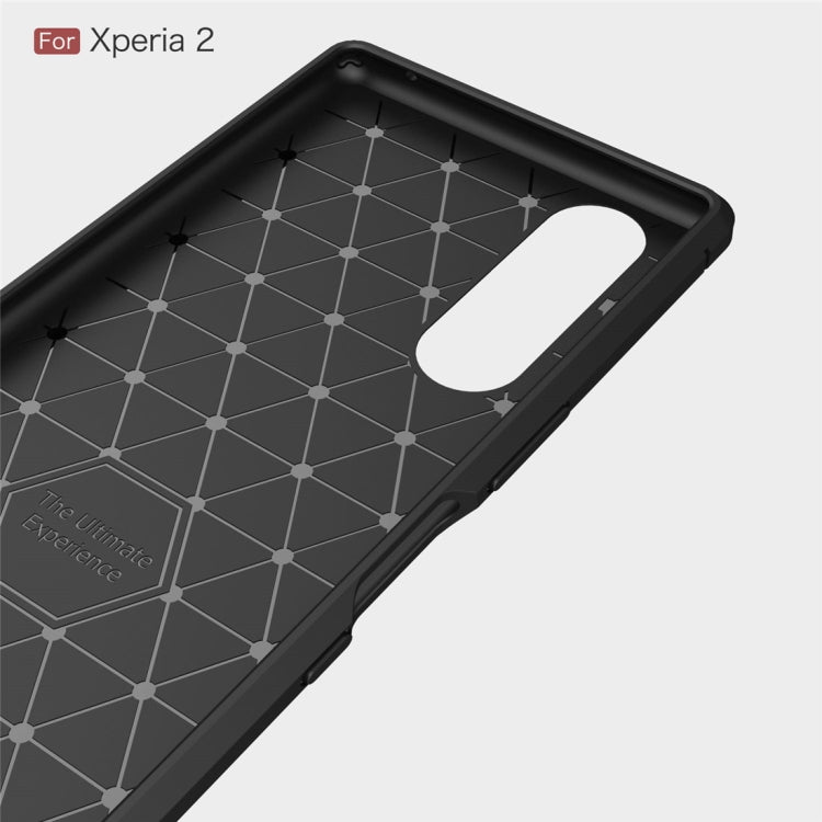 Brushed Texture Carbon Fiber TPU Case for Sony Xperia 2(Black)