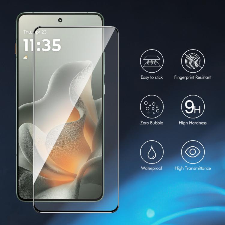 For Motorola Moto G77 5G 2pcs ENKAY Full Glue High Aluminum-silicon Tempered Glass Film