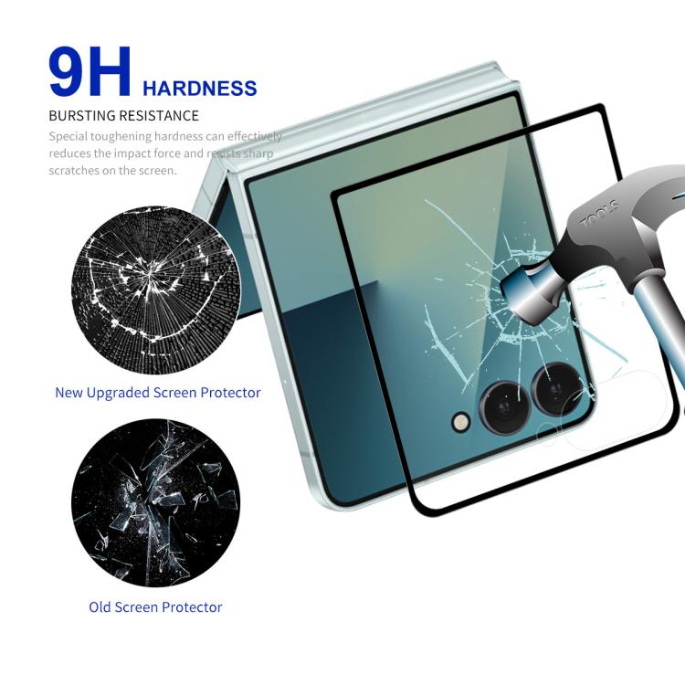 For Samsung Galaxy Z Flip7 ENKAY Hat-Prince Full Glue High Aluminum-silicon Tempered Glass Film