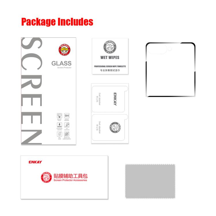 For Samsung Galaxy Z Flip7 ENKAY Hat-Prince Full Glue High Aluminum-silicon Tempered Glass Film
