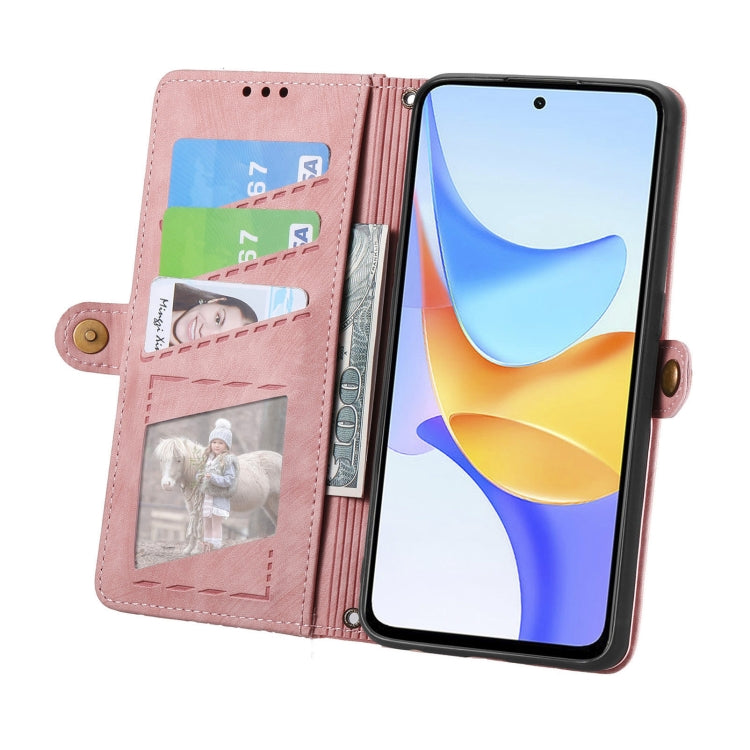 For Honor Play 50 Plus Geometric Zipper Wallet Side Buckle Leather Phone Case