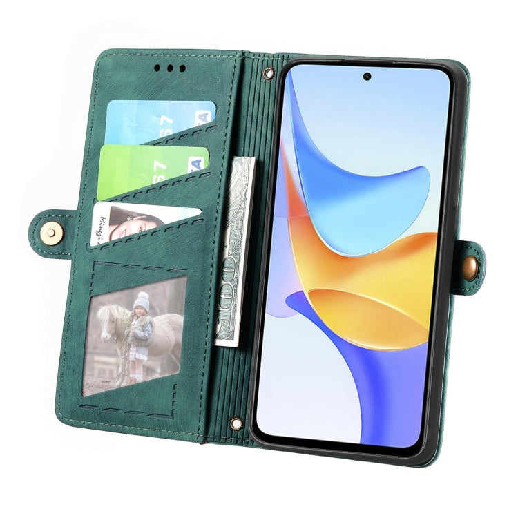 For Honor Play 50 Plus Geometric Zipper Wallet Side Buckle Leather Phone Case