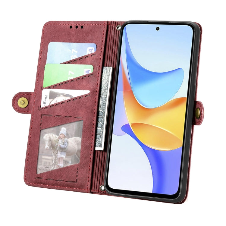 For Honor Play 50 Plus Geometric Zipper Wallet Side Buckle Leather Phone Case