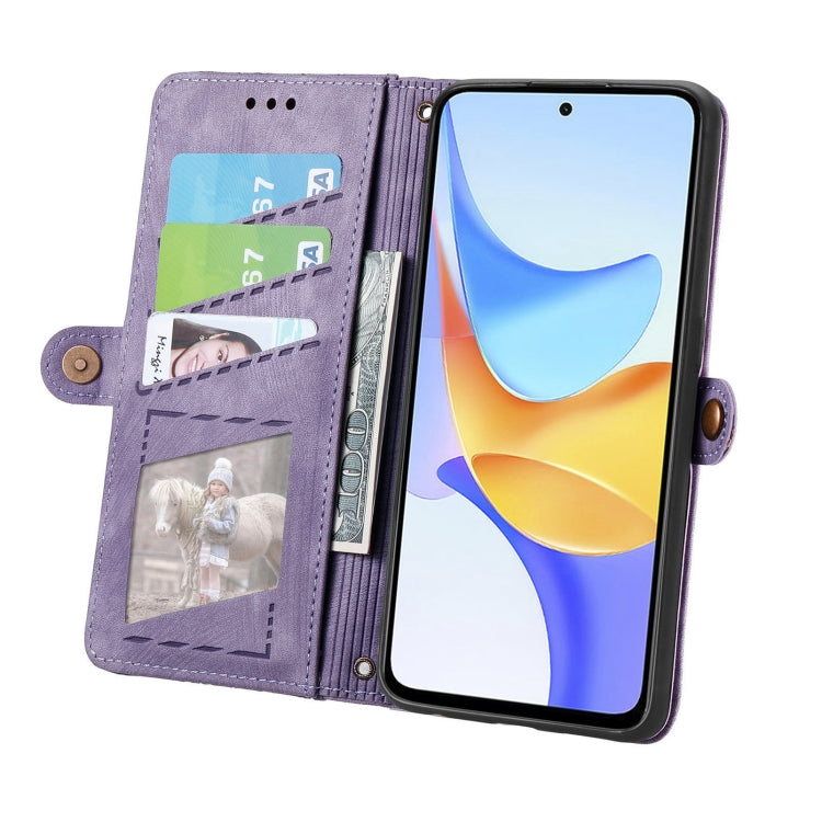 For Honor Play 50 Plus Geometric Zipper Wallet Side Buckle Leather Phone Case