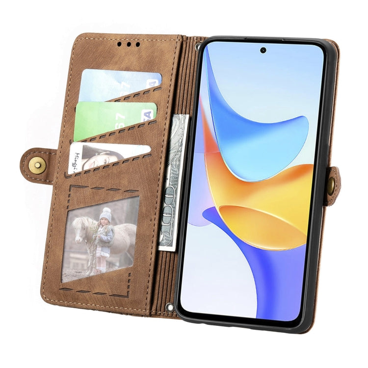 For Honor Play 50 Plus Geometric Zipper Wallet Side Buckle Leather Phone Case