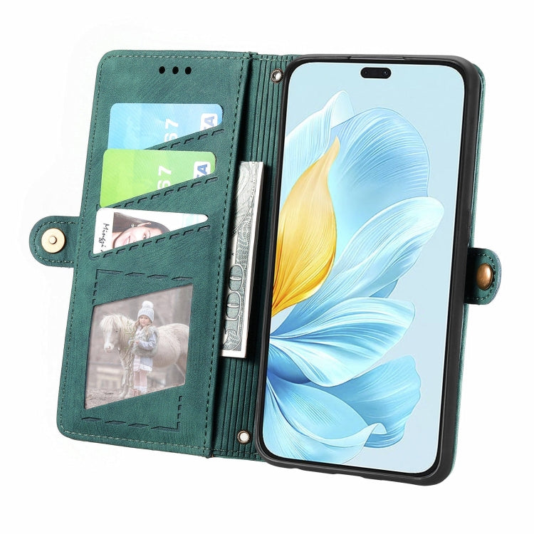 For Honor 200 Lite Global  Geometric Zipper Wallet Side Buckle Leather Phone Case