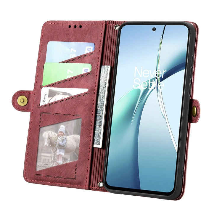 For Honor 200 Smart Geometric Zipper Wallet Side Buckle Leather Phone Case