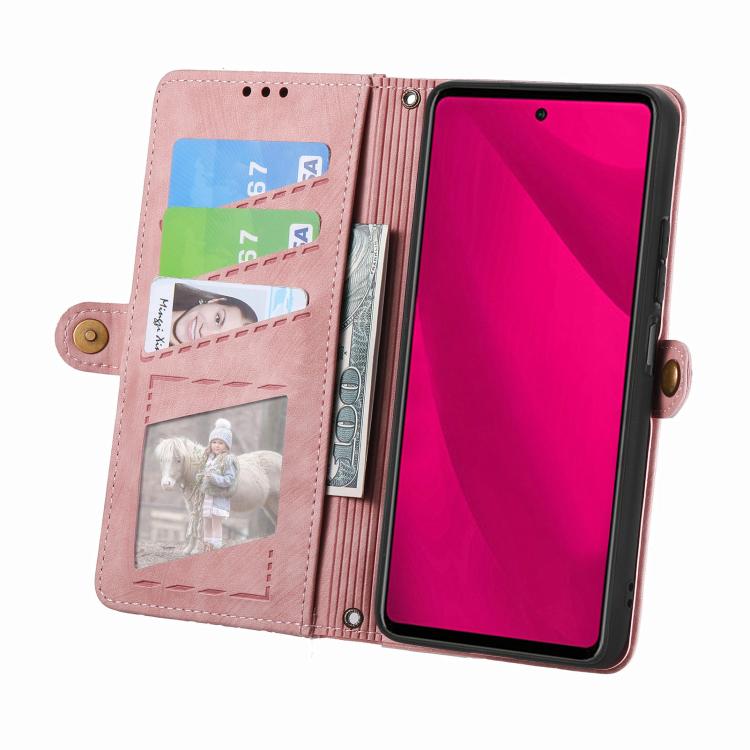 For Honor 400 Lite Global Geometric Zipper Wallet Side Buckle Leather Phone Case
