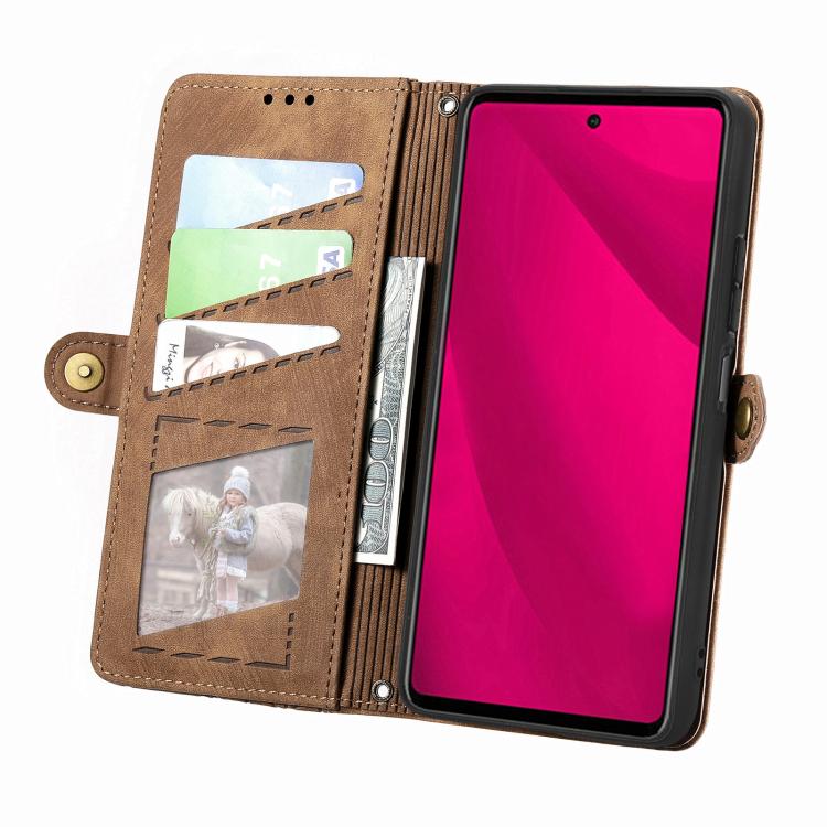 For Honor 400 Lite Global Geometric Zipper Wallet Side Buckle Leather Phone Case