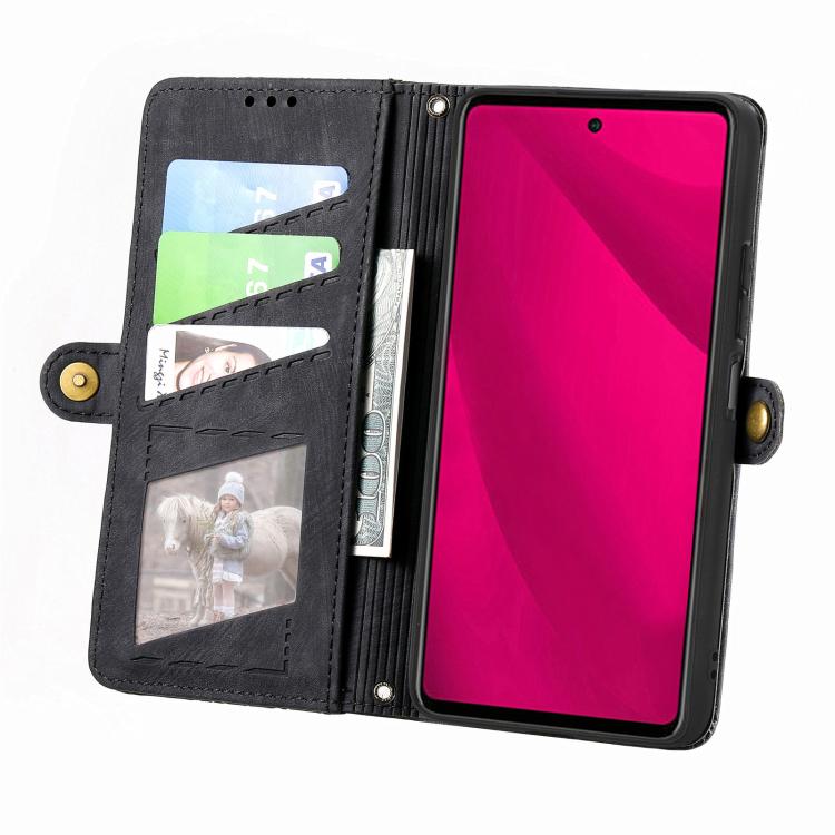 For Honor 400 Lite Global Geometric Zipper Wallet Side Buckle Leather Phone Case