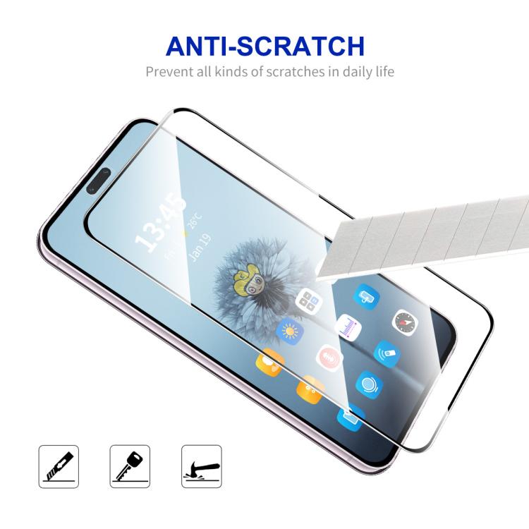 For Honor X8c 4G 5pcs ENKAY Hat-Prince Full Glue High Aluminum-silicon Tempered Glass Film