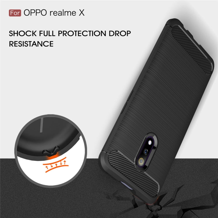 Brushed Texture Carbon Fiber TPU Case for OPPO Realme X