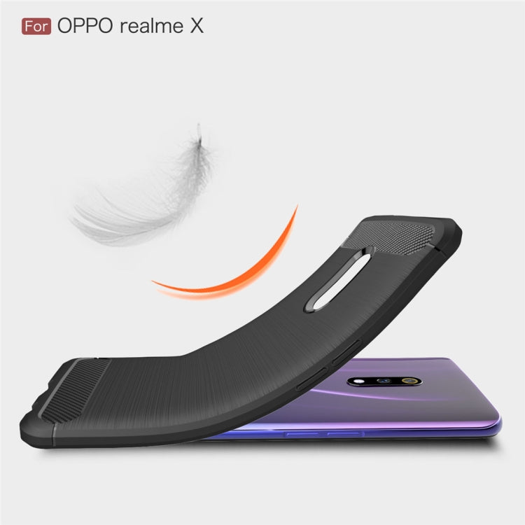 Brushed Texture Carbon Fiber TPU Case for OPPO Realme X