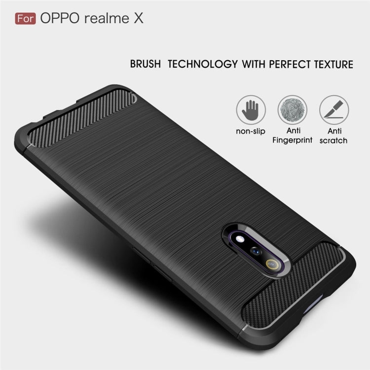 Brushed Texture Carbon Fiber TPU Case for OPPO Realme X
