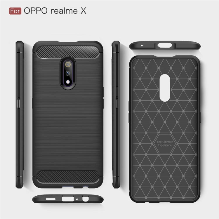 Brushed Texture Carbon Fiber TPU Case for OPPO Realme X