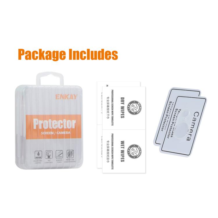 For iPhone 17e / 16e 2pcs ENKAY Hat-Prince 9H Rear Camera Lens Tempered Glass Film
