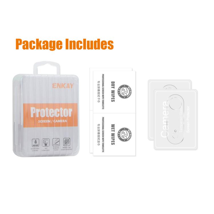 For iPhone Air 2pcs ENKAY Hat-Prince 9H Rear Camera Lens Tempered Glass Film