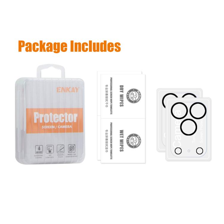 For iPhone 17 Pro Max 2pcs ENKAY Hat-Prince 9H Rear Camera Lens Tempered Glass Film