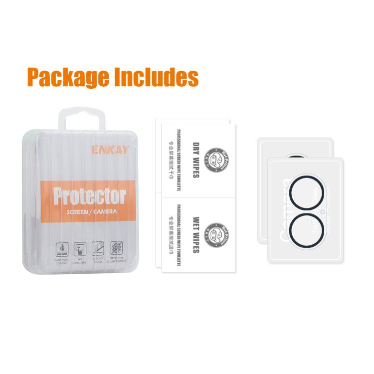 For iPhone 17 2pcs ENKAY Hat-Prince 9H Rear Camera Lens Tempered Glass Film