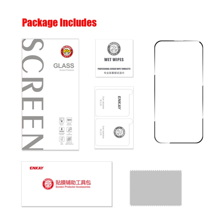 For iPhone 16 Pro Max ENKAY Full Glue High Aluminum-silicon Tempered Glass Film